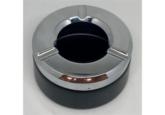 Aschenbecher Metall schwarz und Chrome D:12cm H:6cm, Aschenbecher