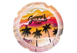 Aschenbecher rund  aus Glas  Design: Summer Time