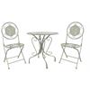 Bistro Set aus Metall  1 Gartentisch und 2 Stühle  hellgrün mit Gräsermuster