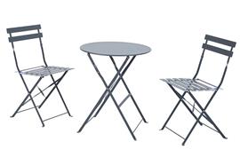 Bistro Set aus Metall  Gartentisch und 2 Stühle  Farbe: anthrazit matt