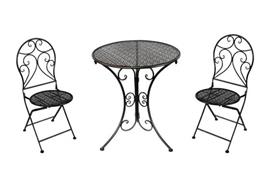 Bistro Set aus Metall  Gartentisch und 2 Stühle  Farbe: Anthrazit  pulverbeschichtet