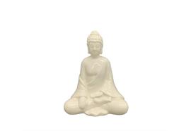 Buddha aus Porzellan  Farbe: Weiss  L:13.2cm B:8.5cm H:16.8cm