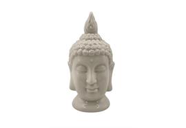 Buddha Kopf aus Porzellan  Farbe: Weiss  L:9.2cm B:9.1cm H:17.7cm