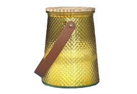 Citronella im Glas mit  Holzdeckel  Farbe: gelb  12.8 x H16.5cm