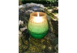 Citronella Kerze im Glas  Echtwachskerze, bei brennender Flamme  mit LED Farbwechsel