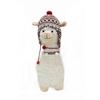 Deko Alpaca mit Chullo  und Halsband  L13cm x B26cm x H42cm