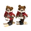 Deko Bär auf Ski  2-assortiert  Junge und Mädchen  seitwärts