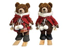 Deko Bär auf Ski  2-assortiert  Junge und Mädchen  vorwärts
