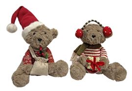 Deko Bär sitzend rot braun  2-assortiert  Junge und Mädchen