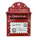 Deko Briefkasten Santa  aus Holz bemalt in der  Farbe rot H29cm