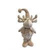 Deko Elch stehend  braun weiss mit Schal  und Mütze