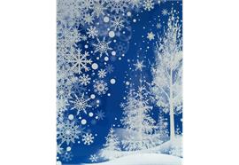 Deko Fensterfolie  selbstklebend 2 Sticker  Schneeflocken und Bäume  Höhe 36cm