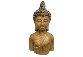 Deko Figur Buddha Büste  braun gewischt