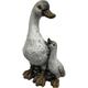 Deko Figur Ente mit Jungtier  grau aus Terracotta  H40cm