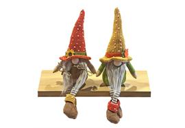 Deko Figur Herbst Wichtel  2er Assortierung  Kantenhocker  Mann und Frau