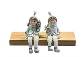 Deko Figur Kind  Kantenhocker  2er Assortierung  mit Baum oder Geschenk