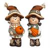 Deko Figur Kind mit Kürbis  2er Assortierung  Junge und Mädchen