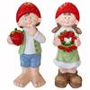 Deko Figur Kinder mit Erdbeermütze  2er Assortierung  stehend  15cm x 18cm x 45.5cm