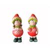 Deko Figur mit Erdbeermütze  2er Assortierung  5cm x 5.5cm x 13cm