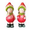 Deko Figur mit Erdbeermütze  2er Assortierung  6.5cm x 7.5cm x 17.5cm