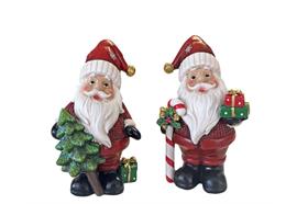 Deko Figur Santa  2er Assortierung  mit Baum oder Zuckerstange