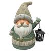 Deko Figur Santa grün  mit Laterne für Teelicht  aus Magnesia