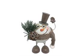 Deko Figur Schneemann  aus Metall  L11cm x B14cm x H18cm