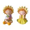 Deko Figuren Kind  2er Assortierung  sitzend mit  Sonnenblumenhut
