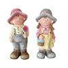 Deko Figuren Kinder  2er Assortierung  Junge oder Mädchen  gelb /grün mit Hut