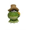 Deko Frosch  mit Hut und Blume  5.8 x 7 x 8.5cm
