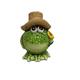 Deko Frosch  mit Hut und Blume  7 x 5.8 x 8.5cm