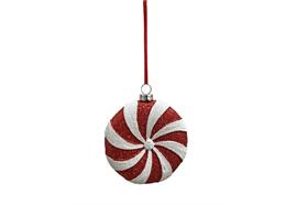 Deko Hänger Bonbon  rot weiss