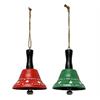 Deko Hänger Glocke  2-assortiert aus Metall  in Grün und Rot