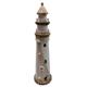 Deko Leuchtturm  aus Holz H:48cm  Farbe Weiss  D:12cm cm H:48cm