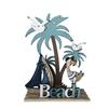 Deko Maritim Beach aus Holz  mit Segelboot  Farbe: Weiss/Blau  L:16.5cm B:5cm H:23cm