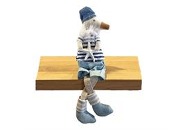 Deko Möwe aus Stoff Kantenhocker H:30cm  Design: Beach  Farbe: Blau  L:8cm B:6cm H:30cm