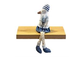 Deko Möwe aus Stoff  Kantenhocker H:30cm  Design: Beach  Farbe: Blau  L:8cm B:6cm H:30cm