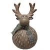 Deko Rentier  aus Polyresin mit Schal  braun grün