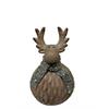 Deko Rentier  aus Polyresin mit Schal  braun grün