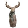 Deko Rentier  aus Polyresin mit Schal  braun grün