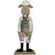 Deko Schaf aus Holz auf Sockel  Farbe: Grau weiss  L:14cm B:5cm H:39cm