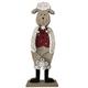 Deko Schaf aus Holz  auf Sockel  Farbe: Rot weiss  L:14cm B:5cm H:39cm