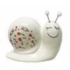 Deko Schnecke aus  Keramik weiss  mit Blumenmuster