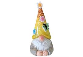 Deko Sommer Wichtel  mit Hut in Gelb  H 17.4cm