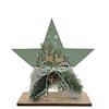 Deko Stern grün  aus Holz zum Aufstellen  mit Holzsockel