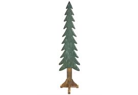 Deko Tannenbaum aus Holz  grün mit braunem Fuss