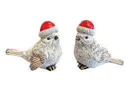 Deko Vogel 2-assortiert  mit roter XMAS Mütze