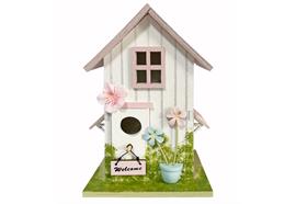 Deko Vogelhaus "Welcome"  aus Holz (Pappel)