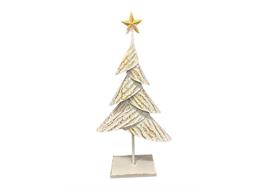 Deko Weihnachtsbaum  aus Metall  altweiss gold H59cm