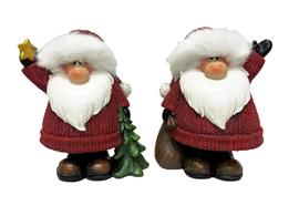 Deko Weihnachtsmann stehend  rot aus Polyresin 2er Assortierung  H13.5cm